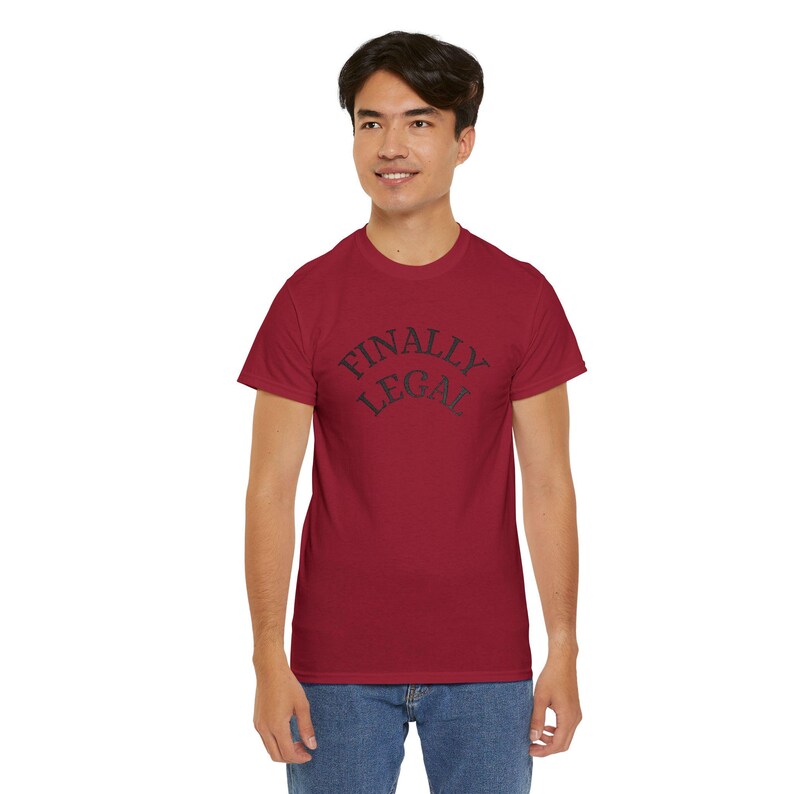 Finally Legal T-Shirt | 18th Birthday, Minimal Script Design image 5