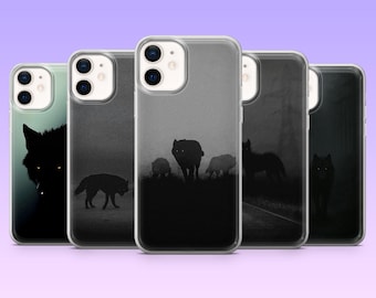 Scary Wolf Phone Case Dark Gothic Cover for iPhone 17Pro, 16, 15, 14, 13, 12, Samsung S25, S24, S23Fe, S22, A16, A26, A56, Pixel 10, 9Pro