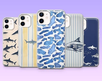 Shark Phone Case Ocean Animal Aquatic Cover for iPhone 17Pro, 16, 15, 14, 13, 12, Samsung S25, S24, S23, S22, A16, A26, A56, Pixel 10, 9Pro