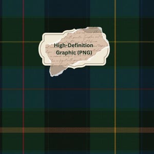 Może przedstawiać: Grafika wysokiej rozdzielczości z zielonym, granatowym i czarnym wzorem w kratę z czerwonymi i żółtymi liniami akcentującymi. Podarta papierowa etykieta wyświetla tekst "High-Definition Graphic (PNG)".