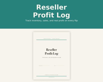 Reseller Profit Log, Inventory Tracker, Sales Journal (PDF Download)