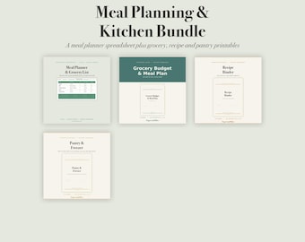 Meal Planner, Grocery List, Recipe Binder, Pantry Inventory (Digital Download)