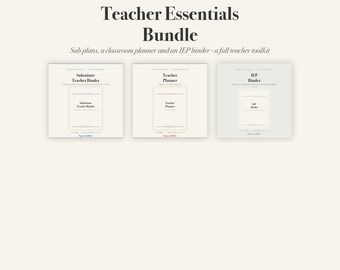 Teacher Essentials Bundle: Substitute Binder, Classroom Planner, IEP Organizer (Digital Download)