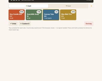 Craft Fair Inventory Tracker and Sales App, Vendor Profit Dashboard, Digital Download