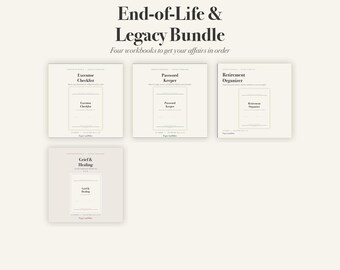 End of Life Planning Bundle, Estate Executor Password and Grief Organizer, Printable PDF Kit