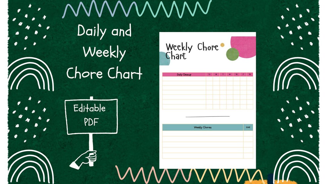Editable Family Chore Chart | Kids Daily & Weekly Planner | Digital ...