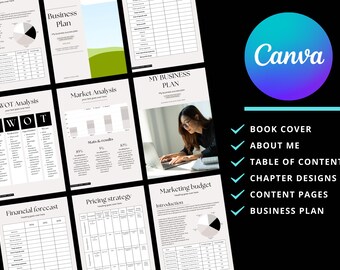 72 Pages Small Business Plan Template | Editable Canva Planner