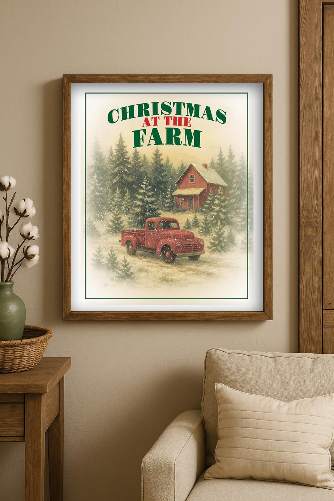 Vintage Tree Farm Sign – Red Truck Wall Print - Etsy