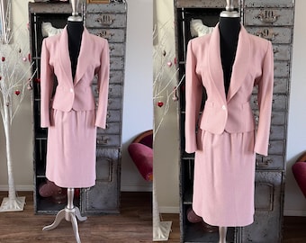 Vintage 1980's Evan Picone Pink Wool Suit Medium