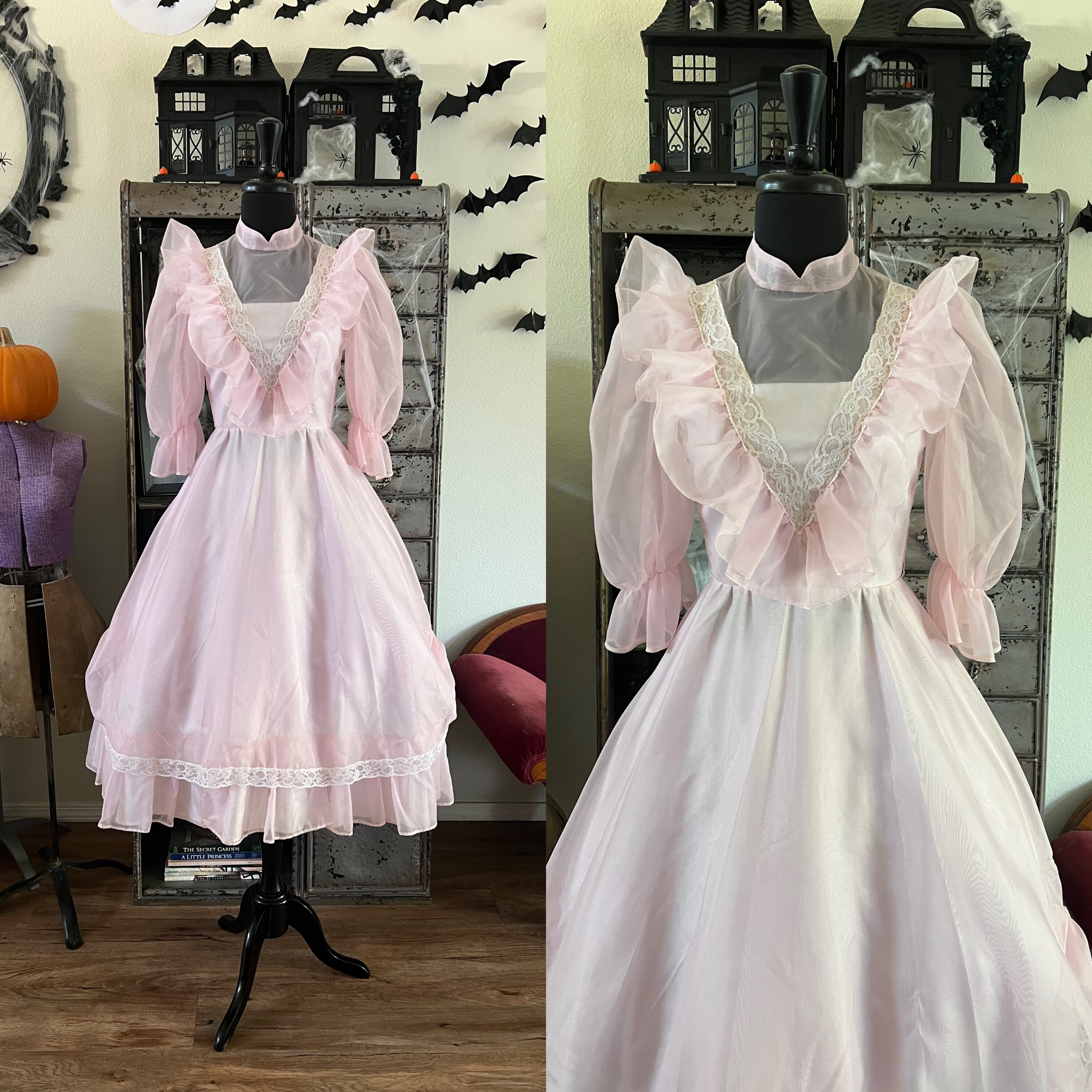 Vintage 1970's Pale Pink Dress With Ruffled Accents Small - Etsy Hong Kong