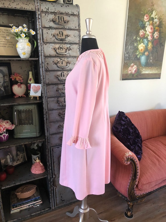 Vintage 1960's 70's Baby Pink Dress M/L - image 10