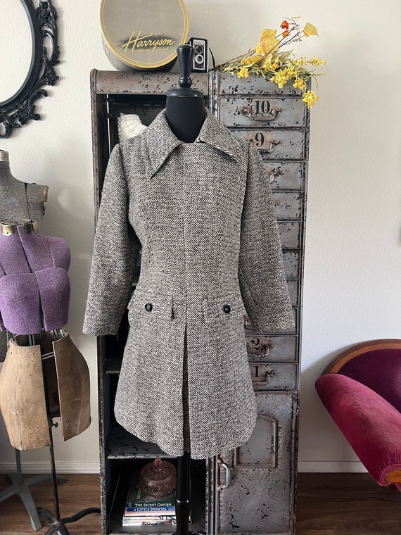 Vintage 1970's 80's Gray Wool Winter Coat Small - image 3