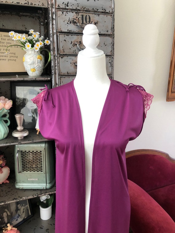 Vintage 1970's 80's Purple Nightie Cover S/M - image 3