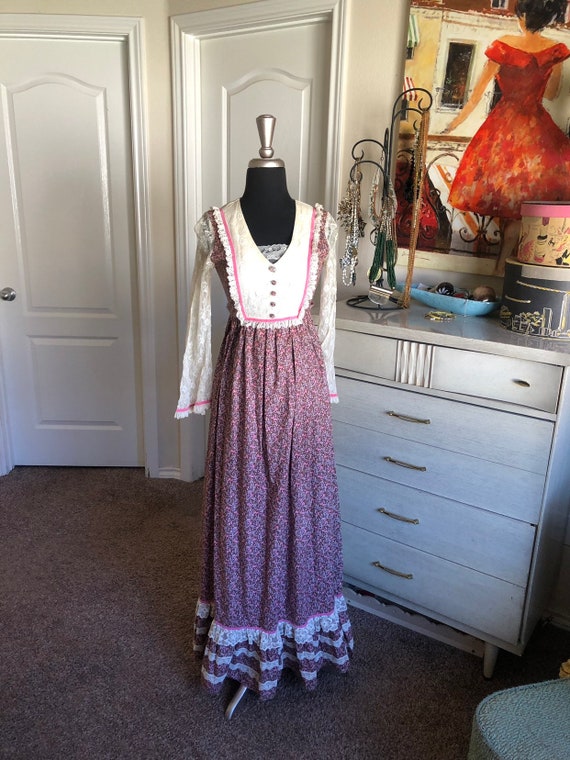 Vintage 1970's Candi Jones Prairie Style Dress XXS - image 5