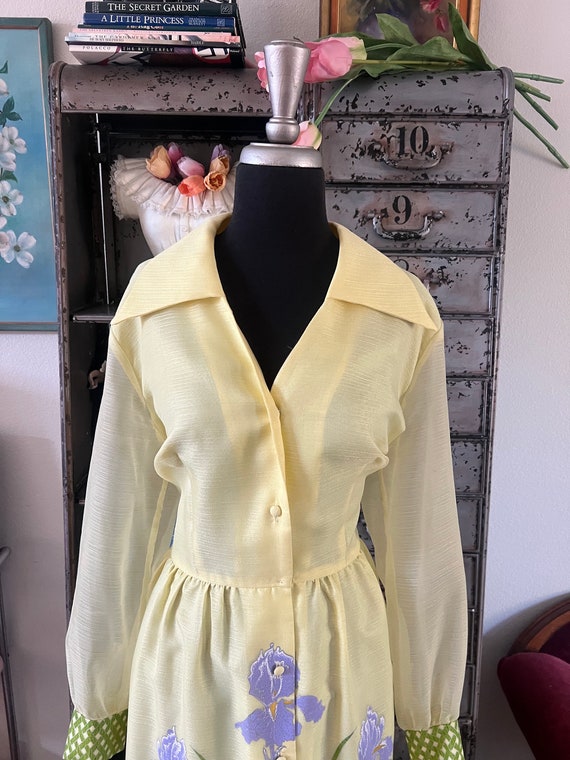 70’s Sunny Yellow Mehndi Popover Tunic by Alfred Shaheen main image 1