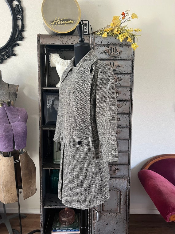 Vintage 1970's 80's Gray Wool Winter Coat Small - image 4