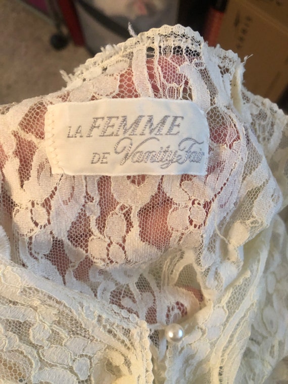 Vintage 1970's 80's Vanity Fair La Femme Sheer Wh… - image 7