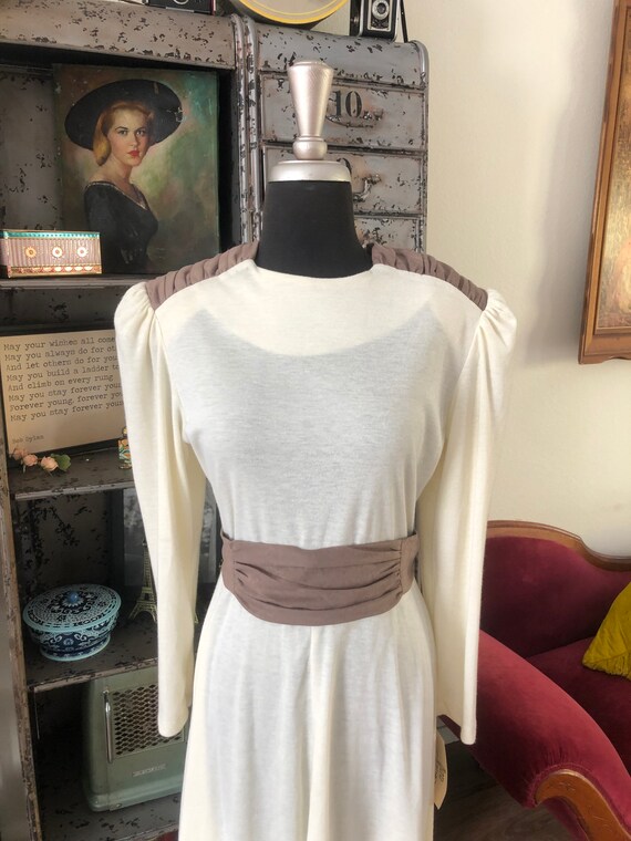 Vintage 1980's Cream Dress Large NWT - image 5