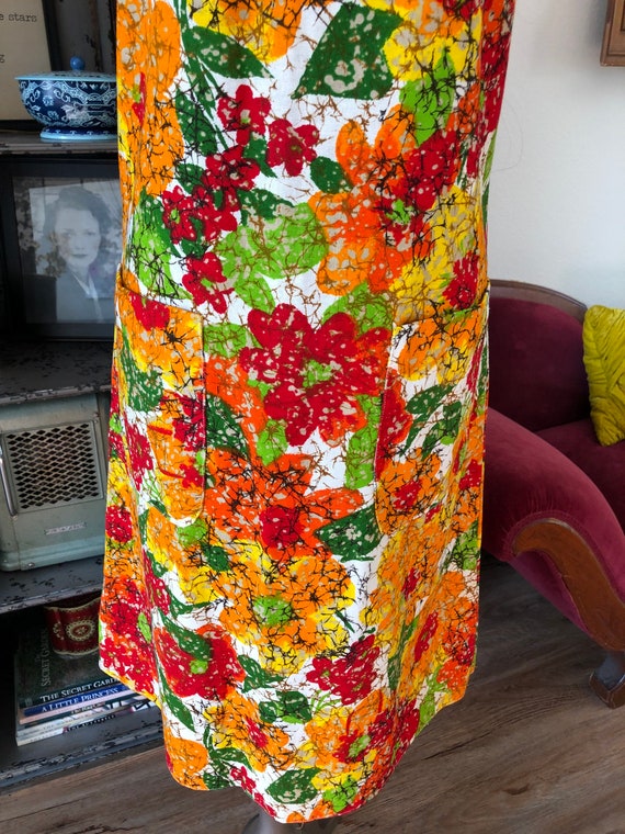 Vintage 1960's 70's Autumnal Print Dress XS - image 6