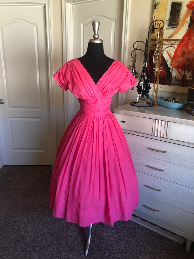 dark pink cocktail dress