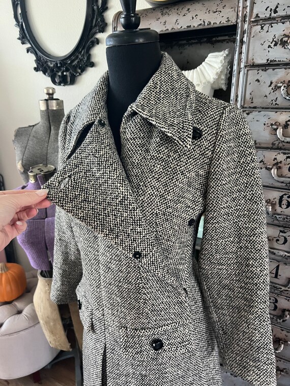 Vintage 1970's 80's Gray Wool Winter Coat Small - image 8