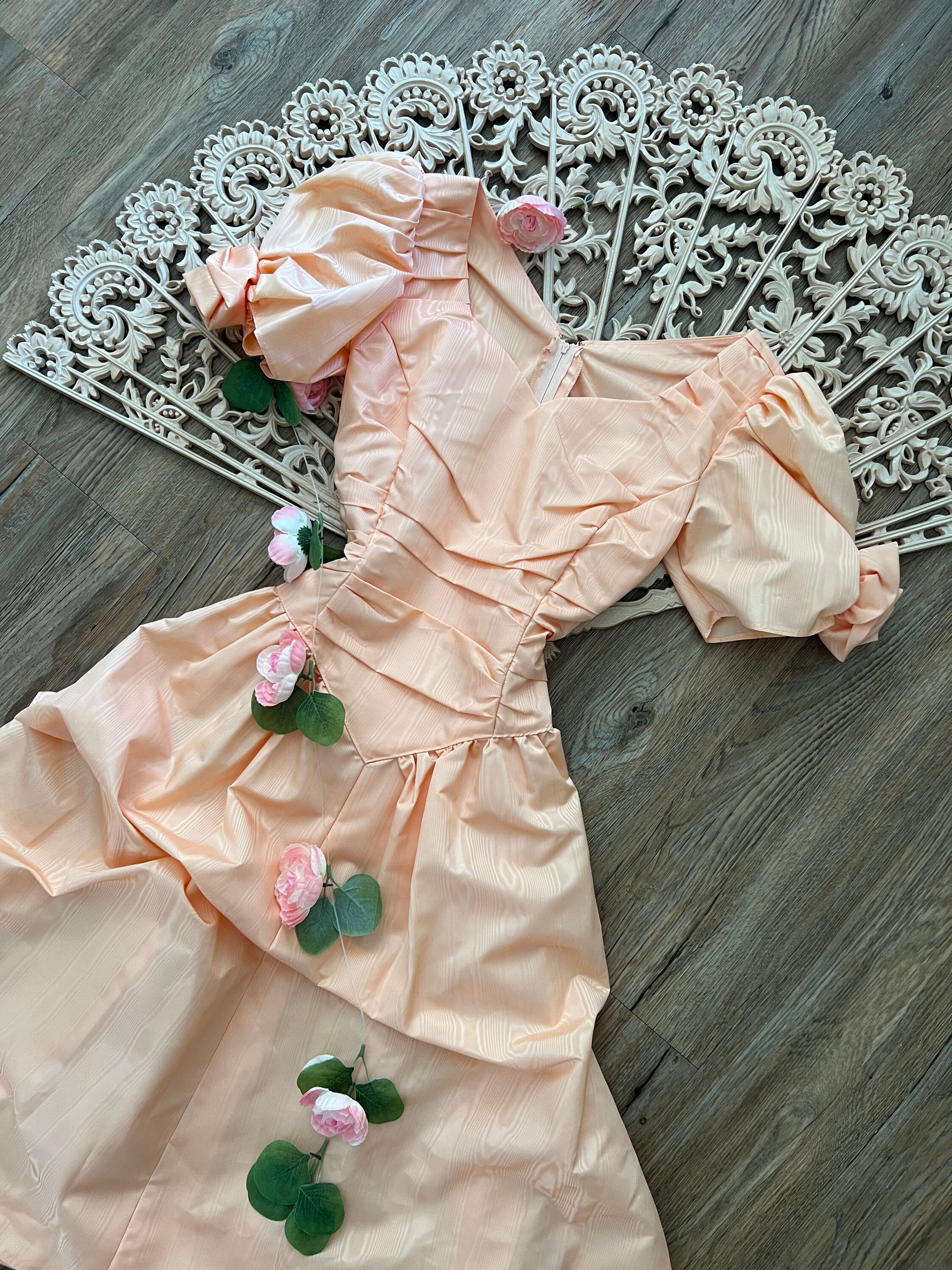 pastel peach dress InWeave Pastel Peach Rubber Sweetheart Dress