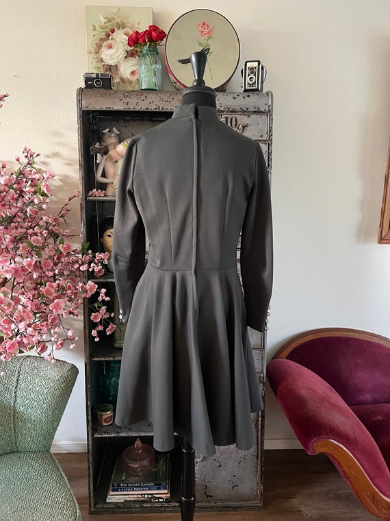 1960's 70's Lilli Diamond Dark Grey Dress M/L - image 4