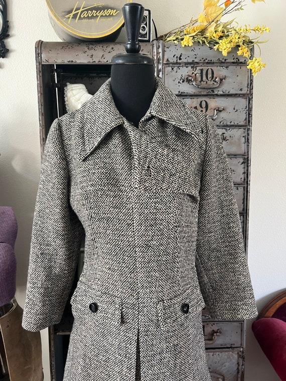 Vintage 1970's 80's Gray Wool Winter Coat Small - image 2