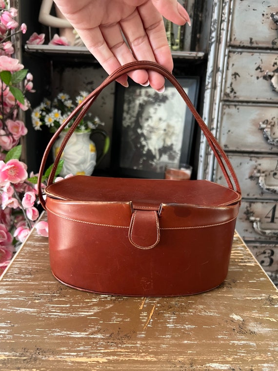 1960's 70's Brown Leather Mini Purse - image 6