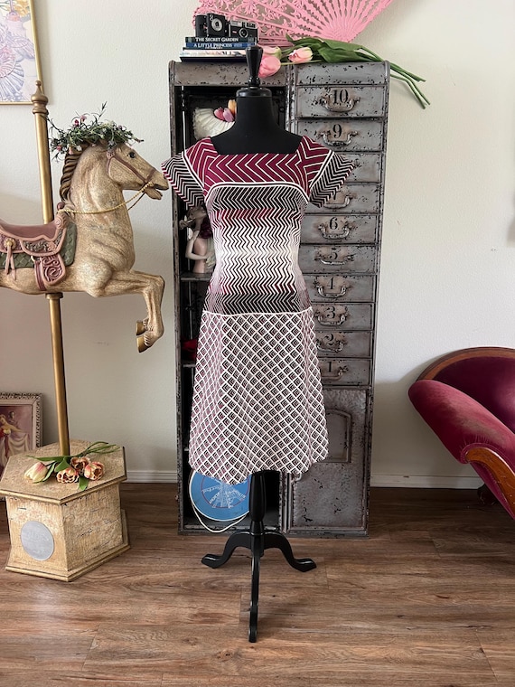 Vintage 1970's Designer Adele Simpson Burgundy an… - image 5