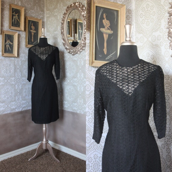 Vintage 1950's 60's Mode O' Day Black Nude Illusio