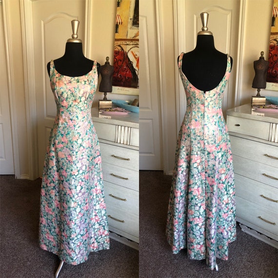 Vintage 1960's Malcolm Starr Pastel Floral Brocade