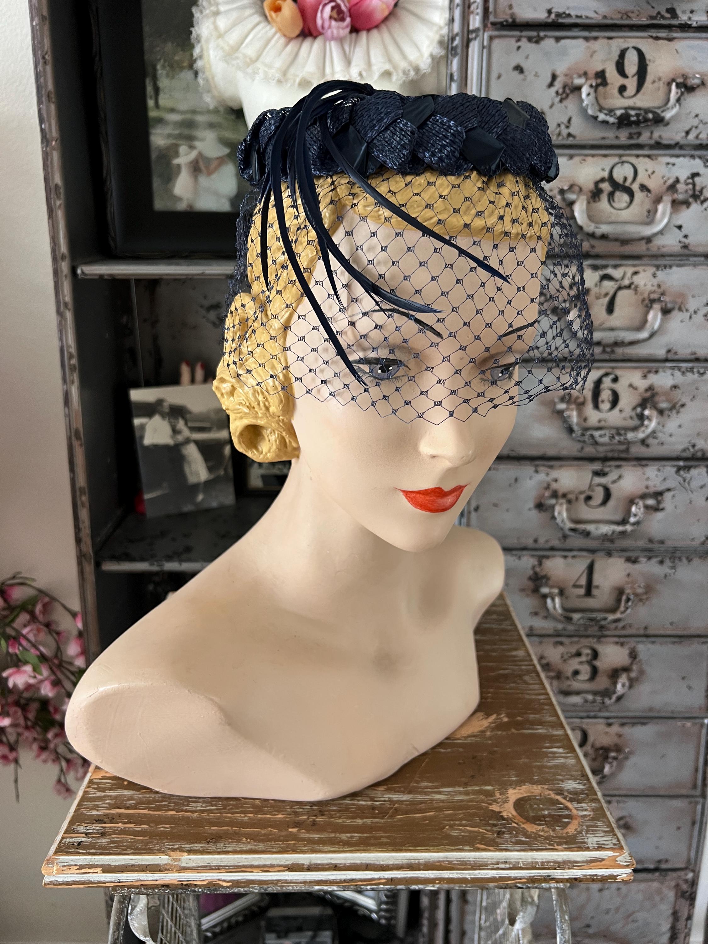 ADORABLE 1950s\' CARAMEL BEIGE FELT COCKTAIL HAT + SEQUINS-BEADS-FEATHER TRIM 1950s Vintage Cocktail Hat - Etsy main image 3