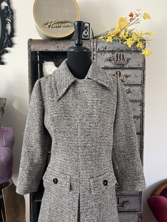 Vintage 1970's 80's Gray Wool Winter Coat Small - image 9