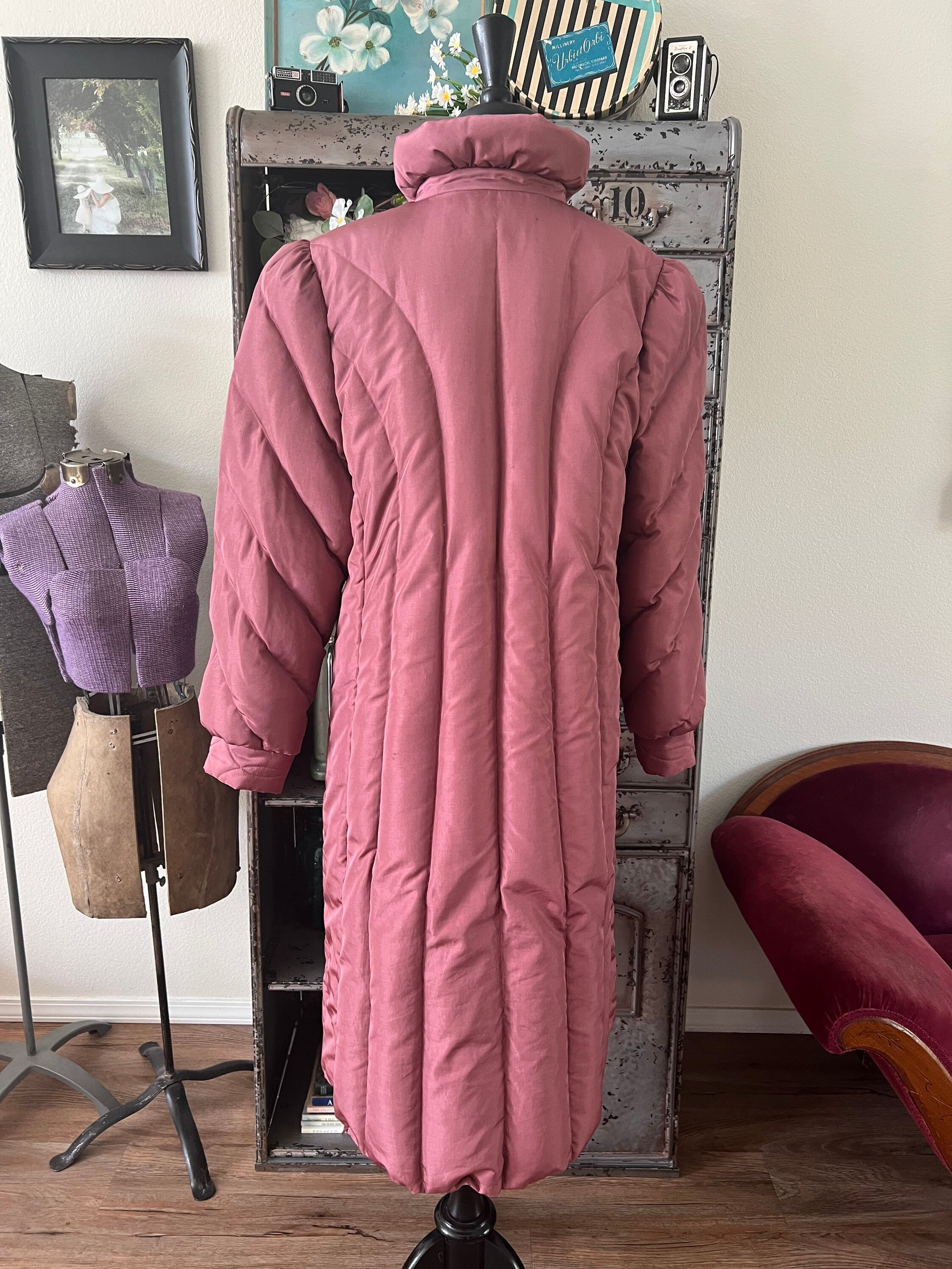 Vintage 1980's Mauve Down Filled Puffy Coat Medium - Etsy