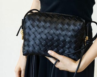 Handwoven Leather Shoulder Bag, Full Grain Woven Tote, Multiple Colors