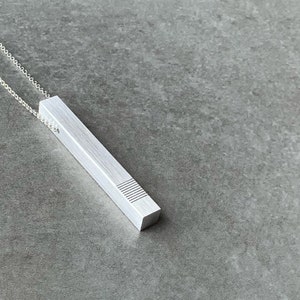 10 Year Anniversary gift for Wife Aluminum Jewelry Aluminum Necklace Minimalist Column Necklace LINEAR collection