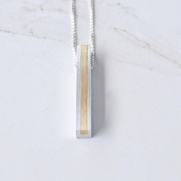 Anniversary Necklace Aluminum Necklace Aluminum Jewelry Minimalist Column Necklace