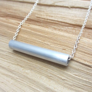 Aluminum Necklace Aluminum Jewelry Minimalist Bar Necklace image 1