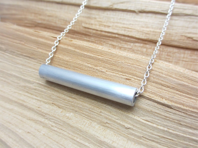 Aluminum Necklace Aluminum Jewelry Minimalist Bar Necklace image 1