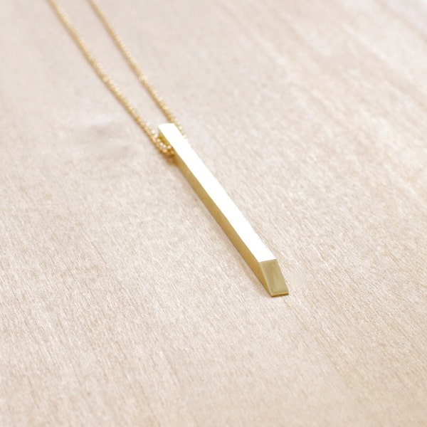 Brass Anniversary Necklace Brass Dagger Minimalist Necklace