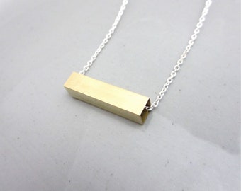 Minimalist Necklace Contemporary Jewelry Mixed Metal Necklace