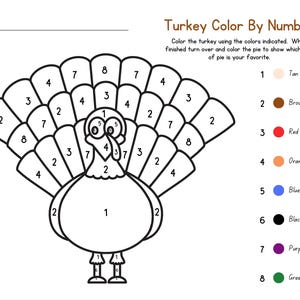 感謝祭の七面鳥の塗り絵 - デジタル
