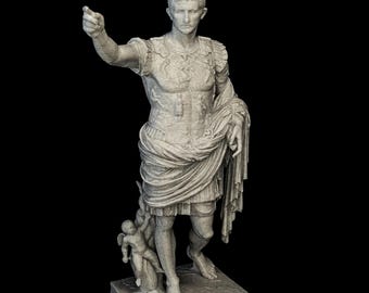 Estatua del emperador romano Augusto de Prima Porta - Acabado en mármol