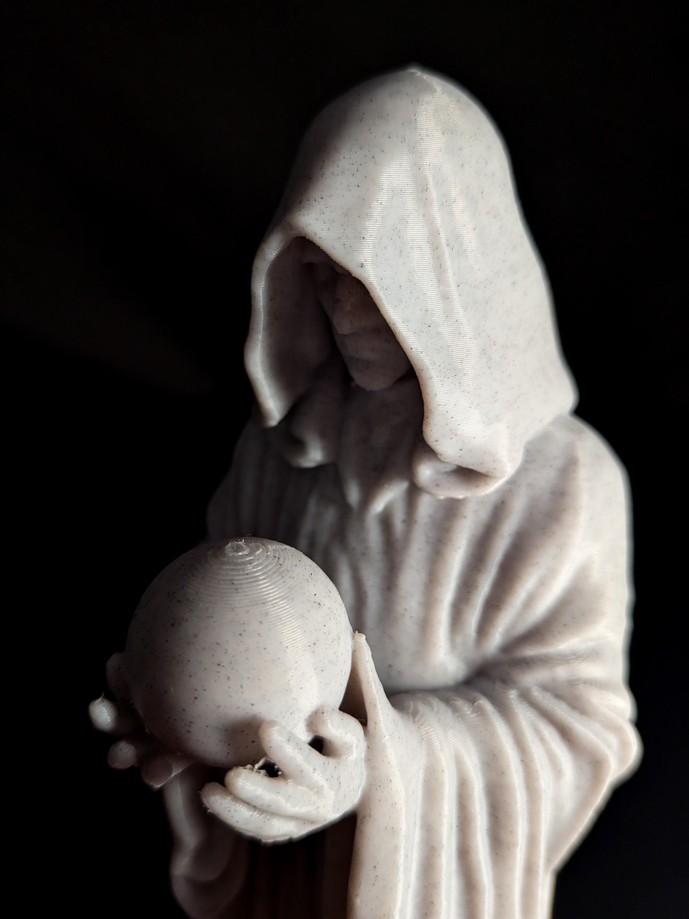 Hooded Oracle Statue - Marble Finish Mystic Sculpture - Etsy
