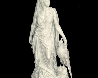 Estatua de la diosa griega Hera / Escultura de la mitología griega en estilo mármol