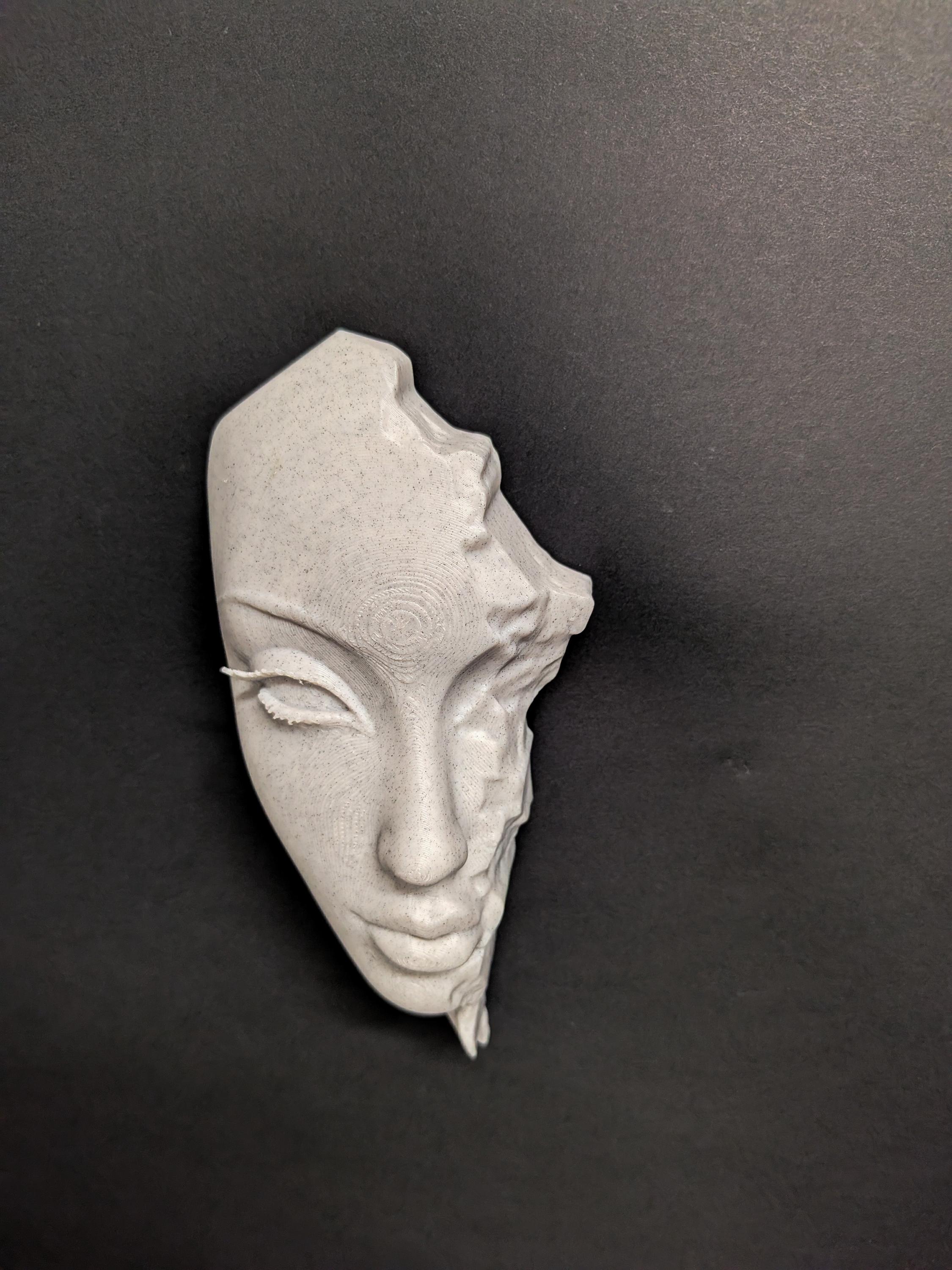 Abstract Woman Face Wall Relief - Marble Finish Minimalist Female Face ...