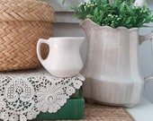 Vintage Homer Laughlin Restaurantware White Ironstone Small Creamer Pitcher