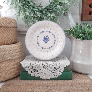 Vintage Sango Arcadia Blue Renaissance Stoneware Floral Salad Plate