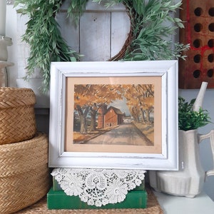 Vintage John Rogers Autumn Shadows Farm Country Road Wall Art Print